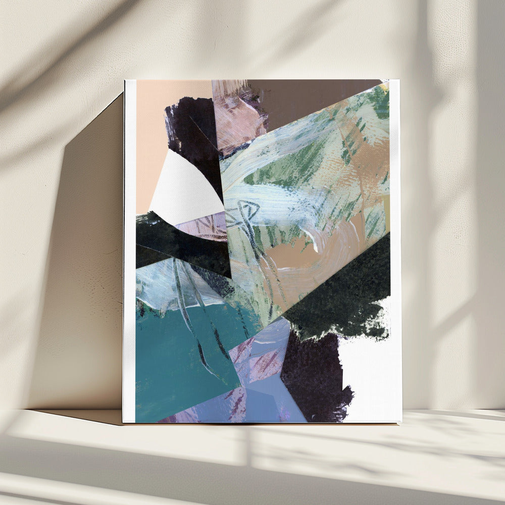 Blue Black Neutral White Abstract 2 | Canvas