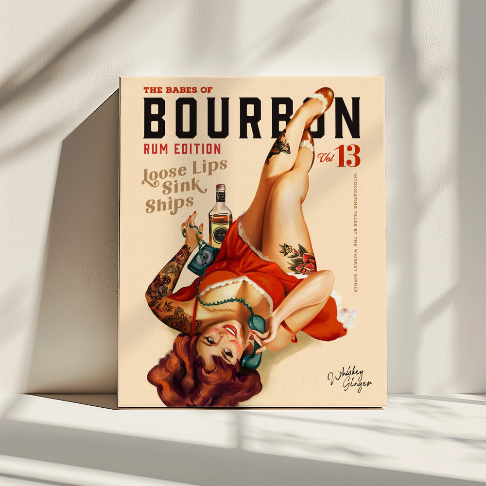 Babes of Bourbon Vol 13 Rum Drinking Pinup Girl Art | Canvas