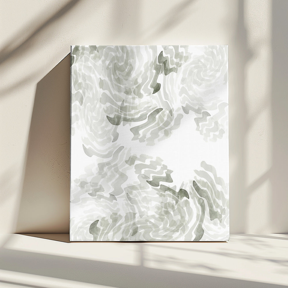 Grey Watercolour Twirl 1 | Canvas