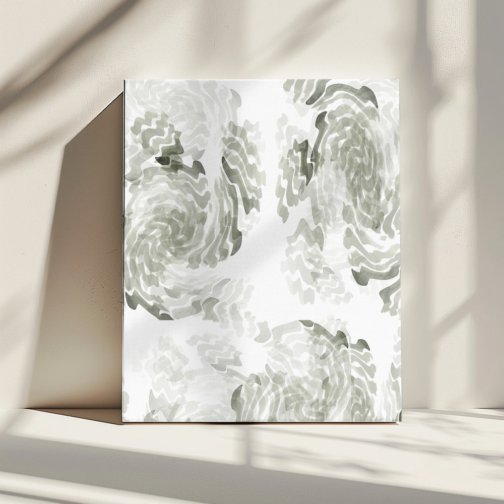 Grey Watercolour Twirl 2 | Canvas