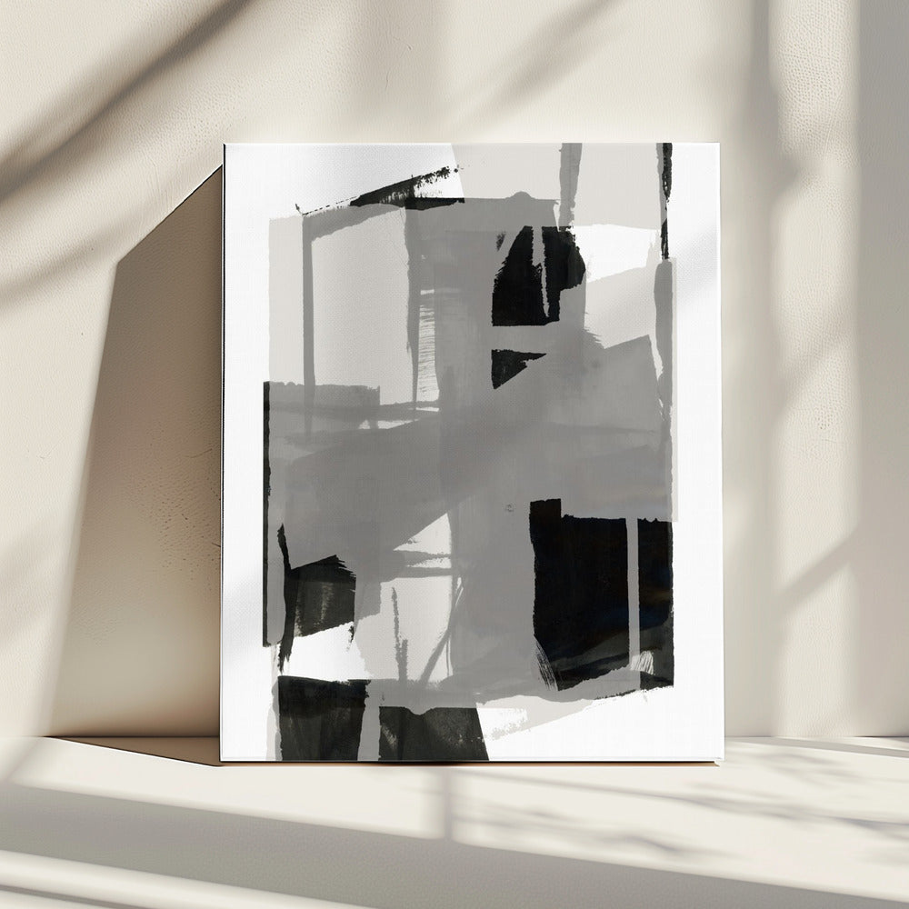 Black and White Abstract Composition No.5 | Canvas