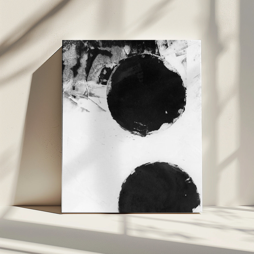 Black and White Abstract Dots 2 | Canvas