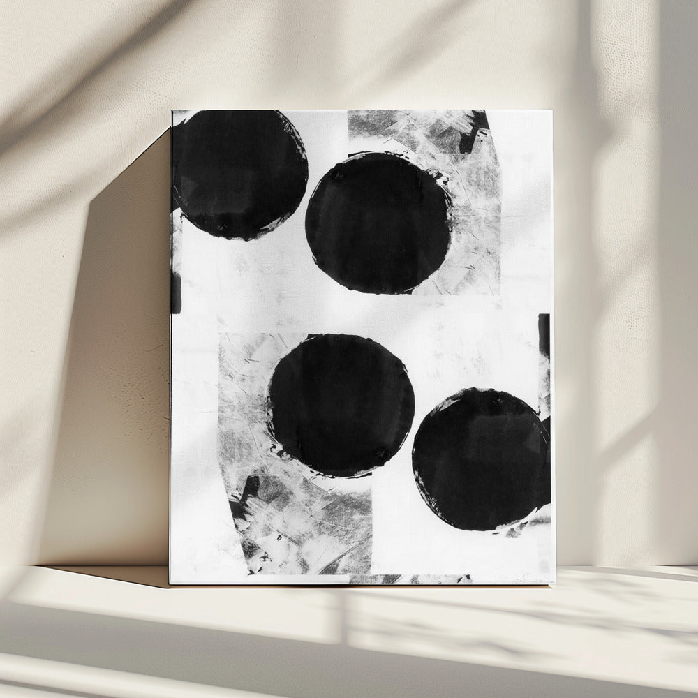 Black and White Abstract Dots 6 | Canvas
