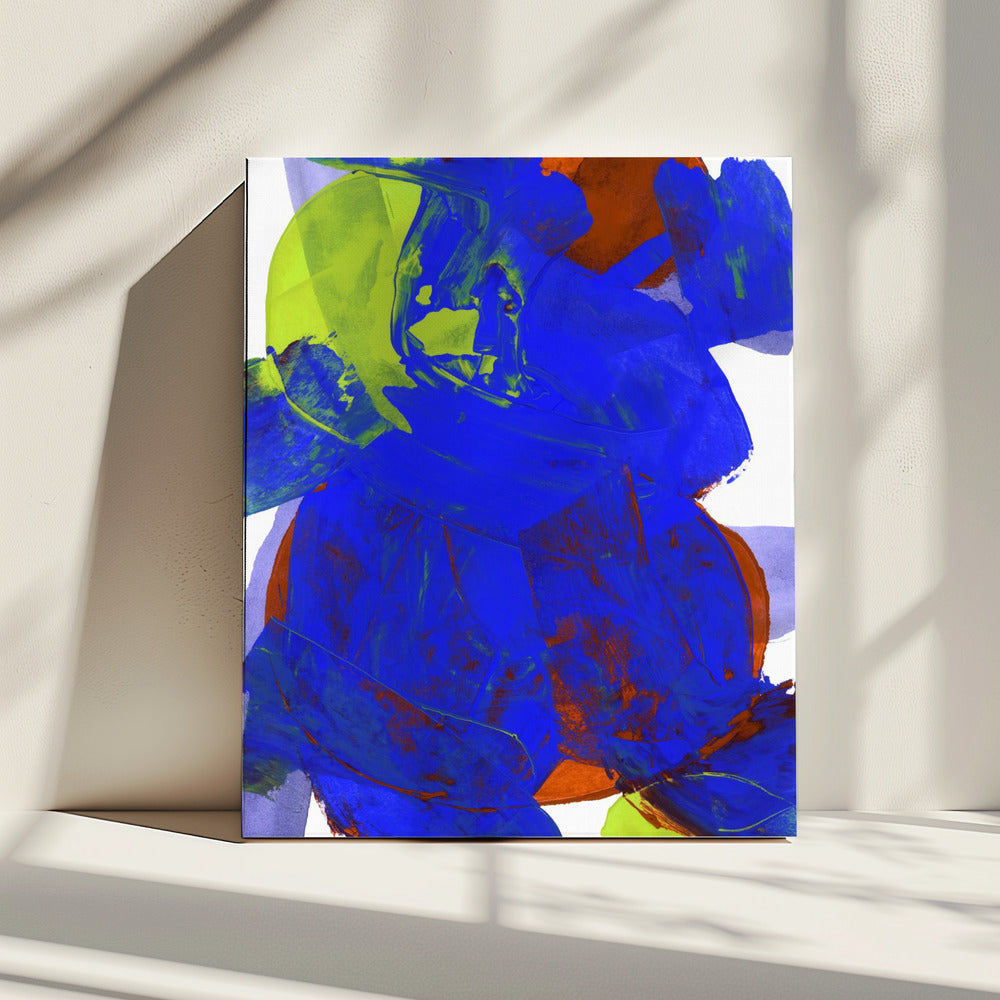 Cobalt Blue Lilac Yellow Chartreuseorange Neutral White Abstract 1 | Canvas