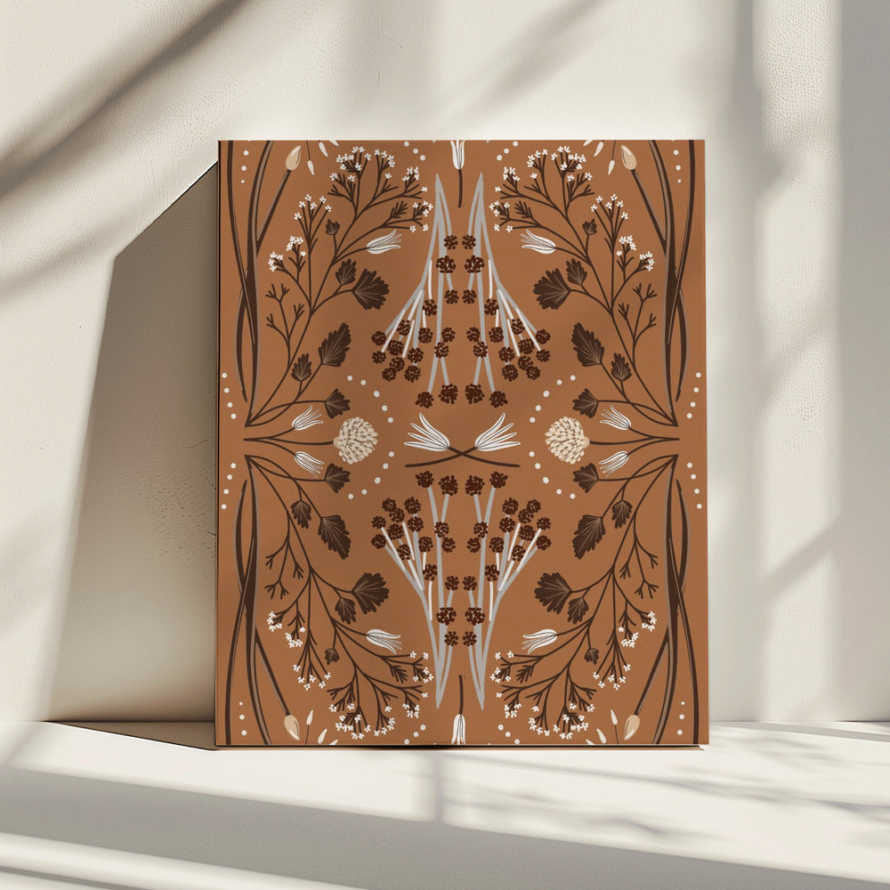 Folk Mirrored Botanicals - Earth Tones | Canvas