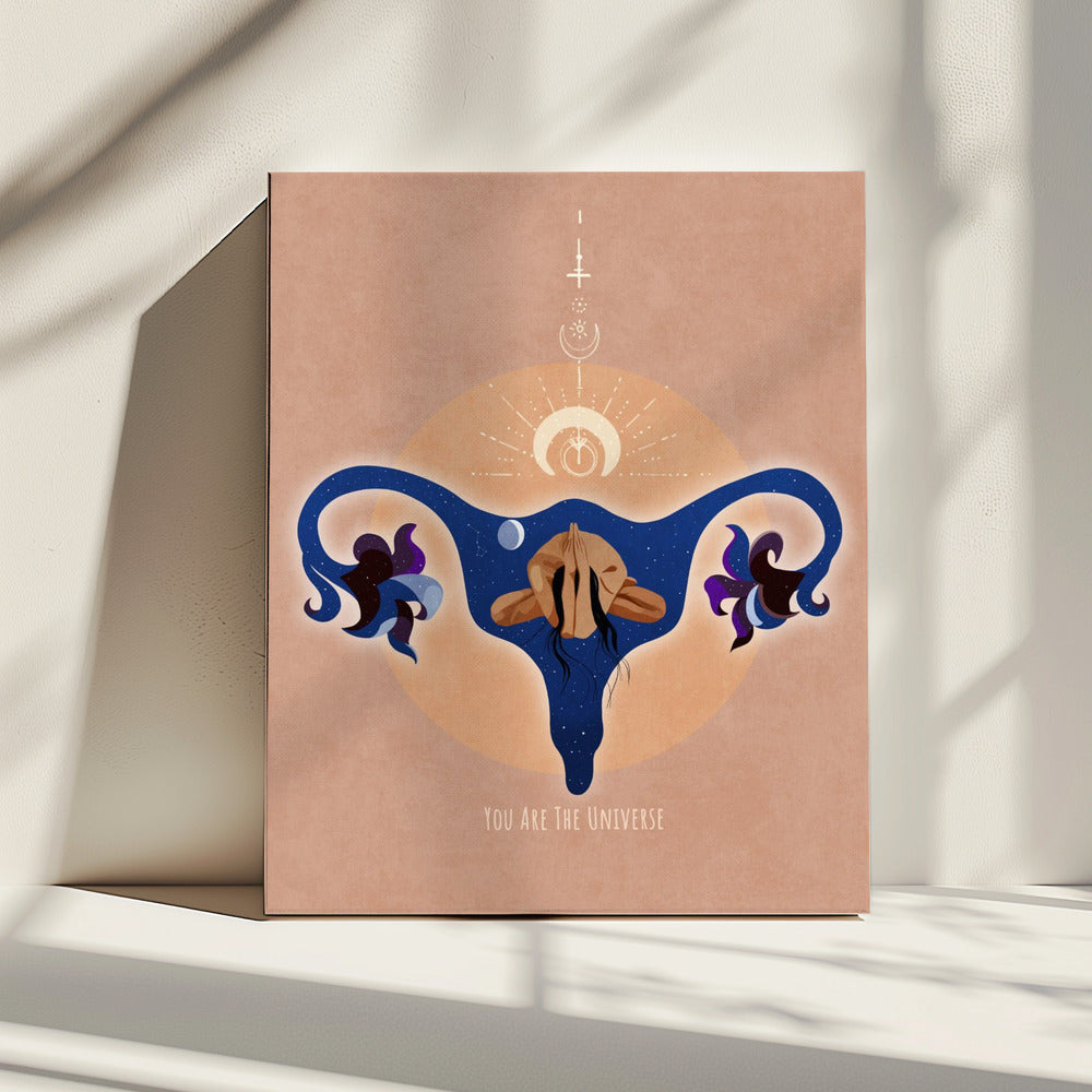 Spiritual, Feminine, Energy, Stars, Moon, Vulva, Meditation, Yoga, and Inspiration Poster Spir 1b | Canvas