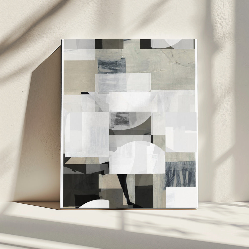 Abstract Mocha Black White Composition No. 2 | Canvas