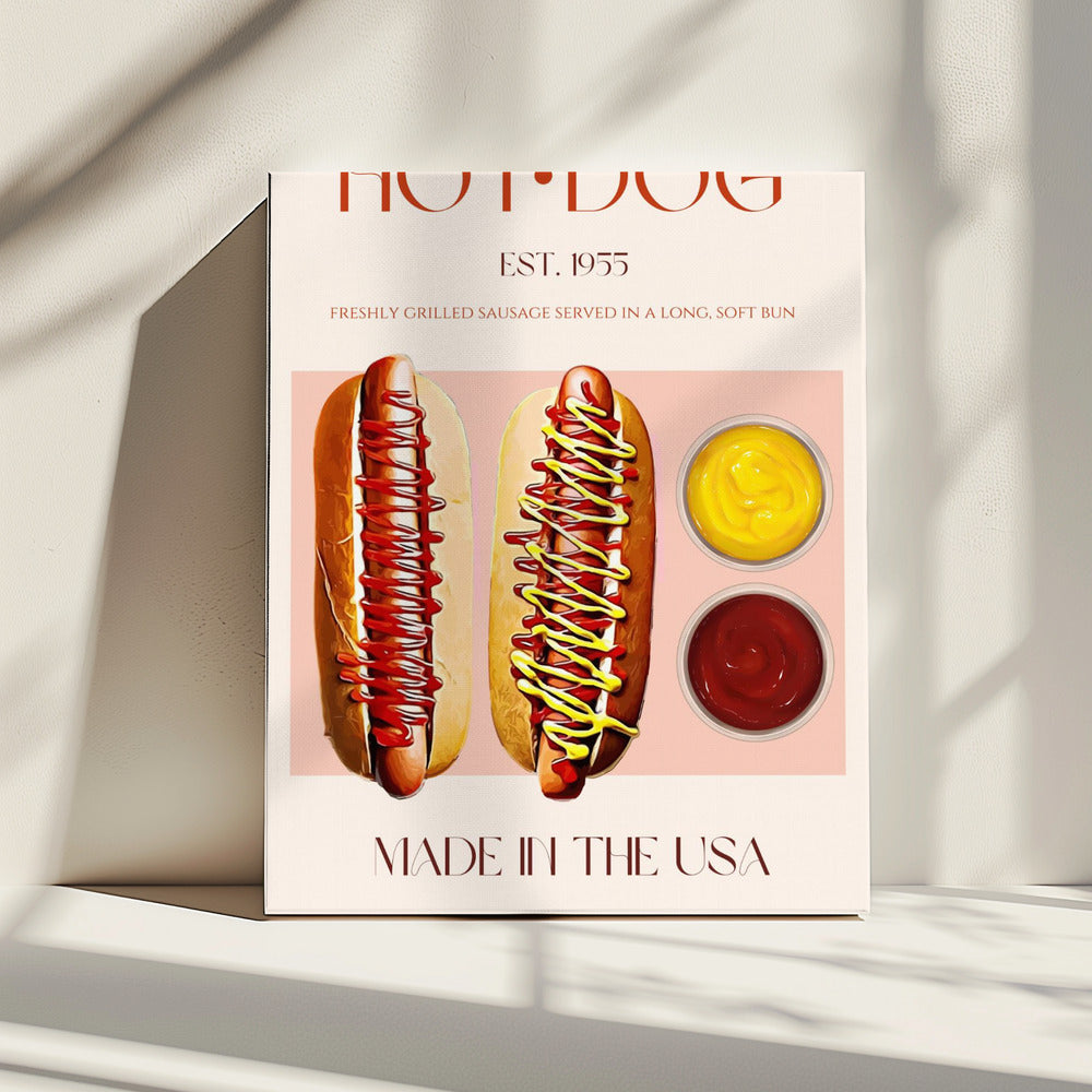 Hot Dogs with Mustard and Ketchup | Canvas