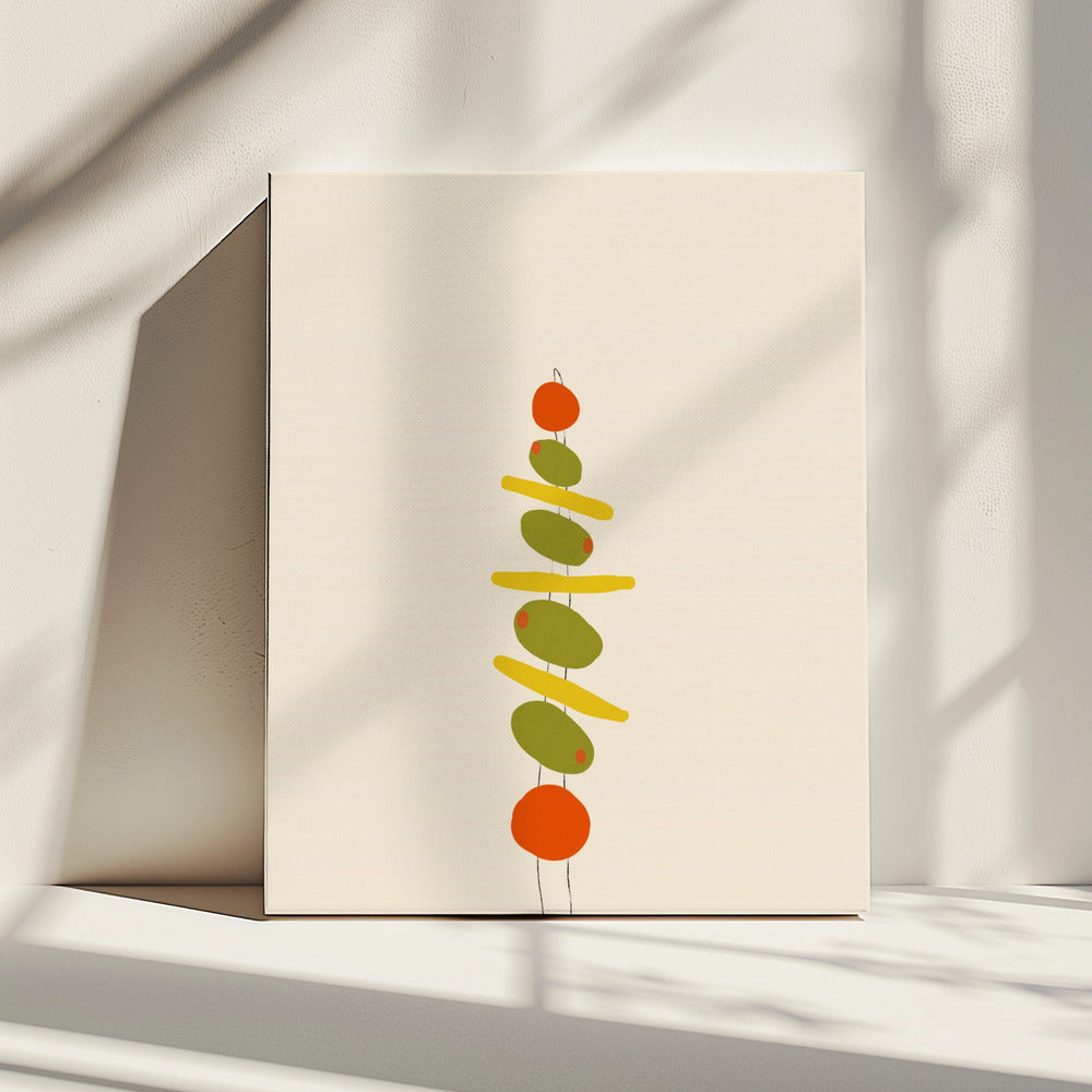 A Skewer with Olives and Tomatoes | Canvas