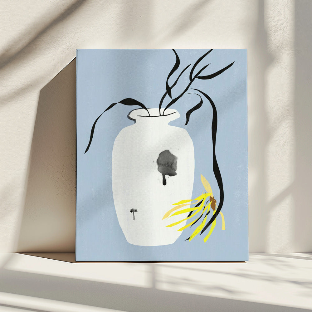 Vase And Withered Bloom | Canvas