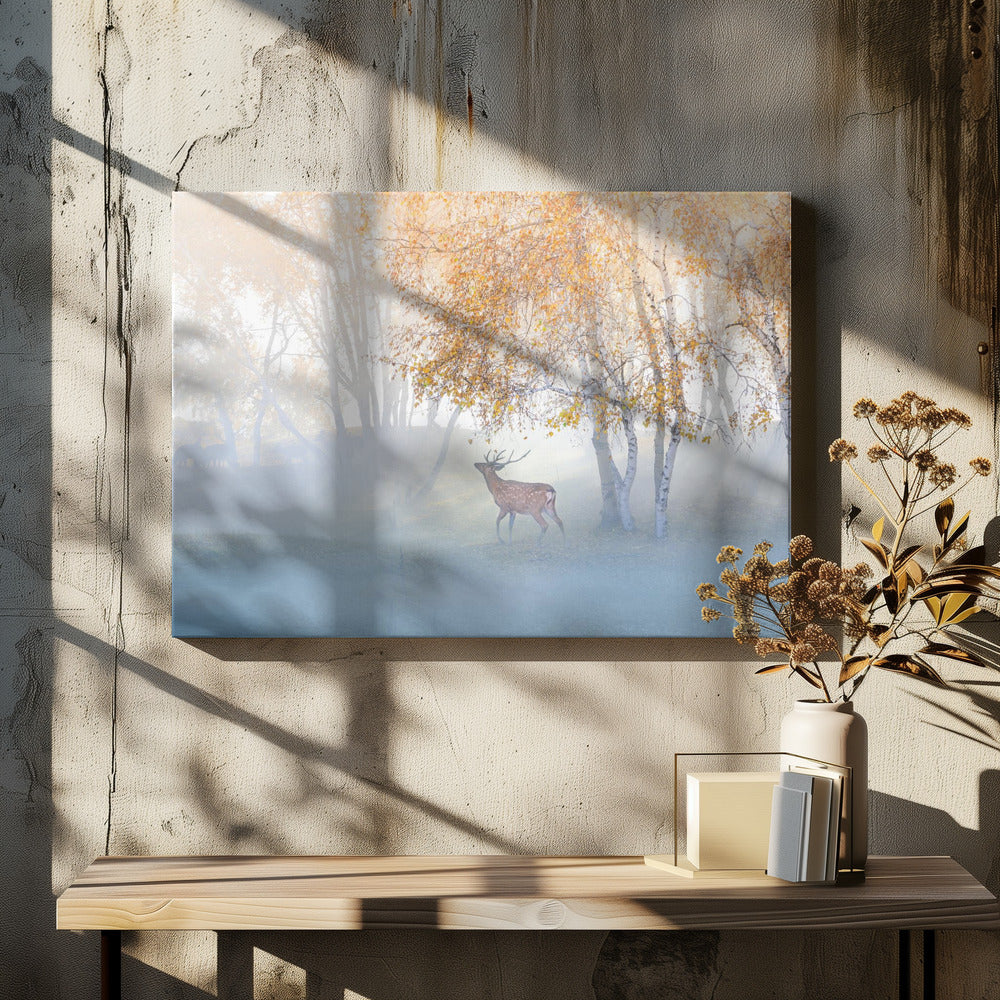 Elk Lost in Mist | Canvas