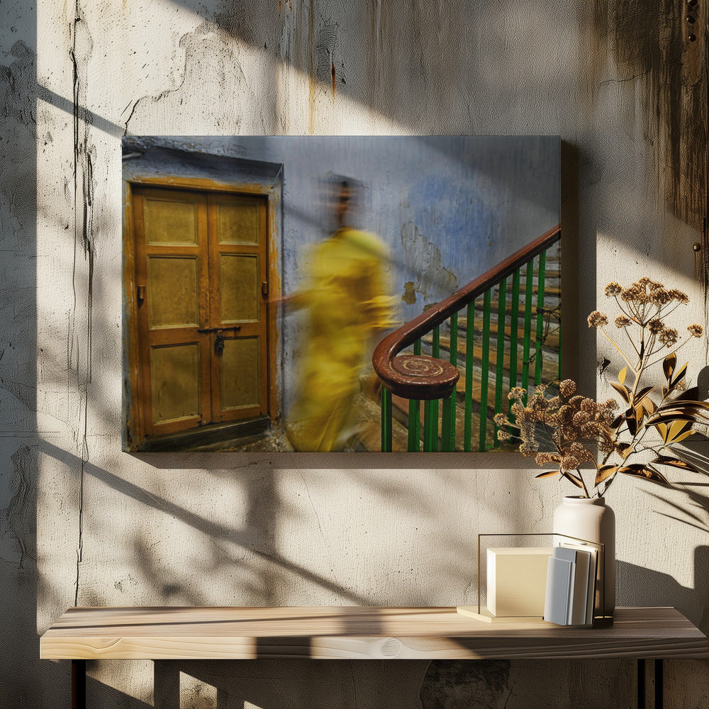 Man in stair case | Canvas