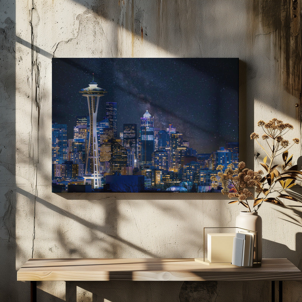 Night at Seattle | Canvas