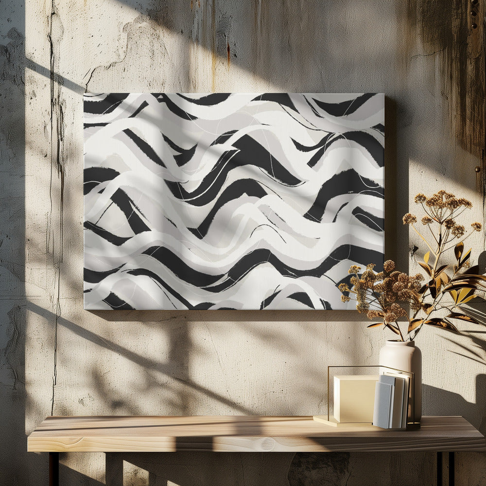 Monochrome Waves | Canvas