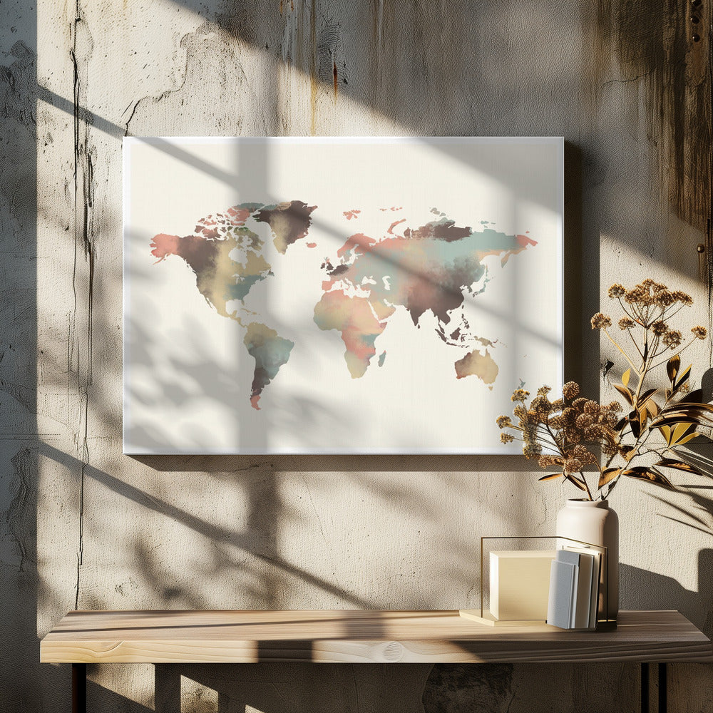 Watercolor World Map | Canvas