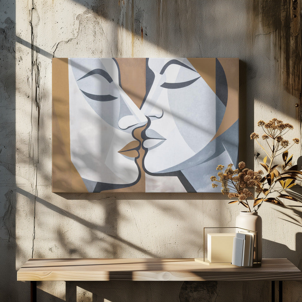 A Kiss Brown Grey | Canvas