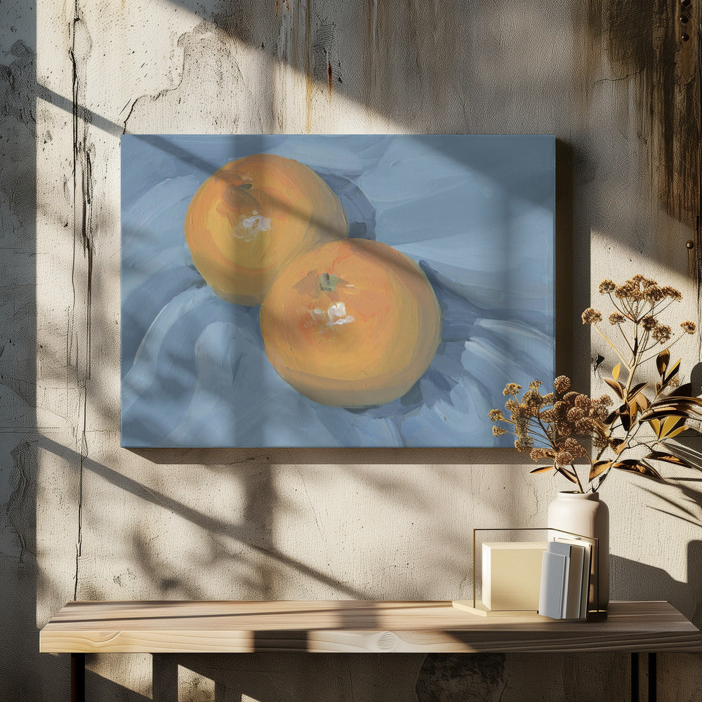 Oranges on Blue | Canvas