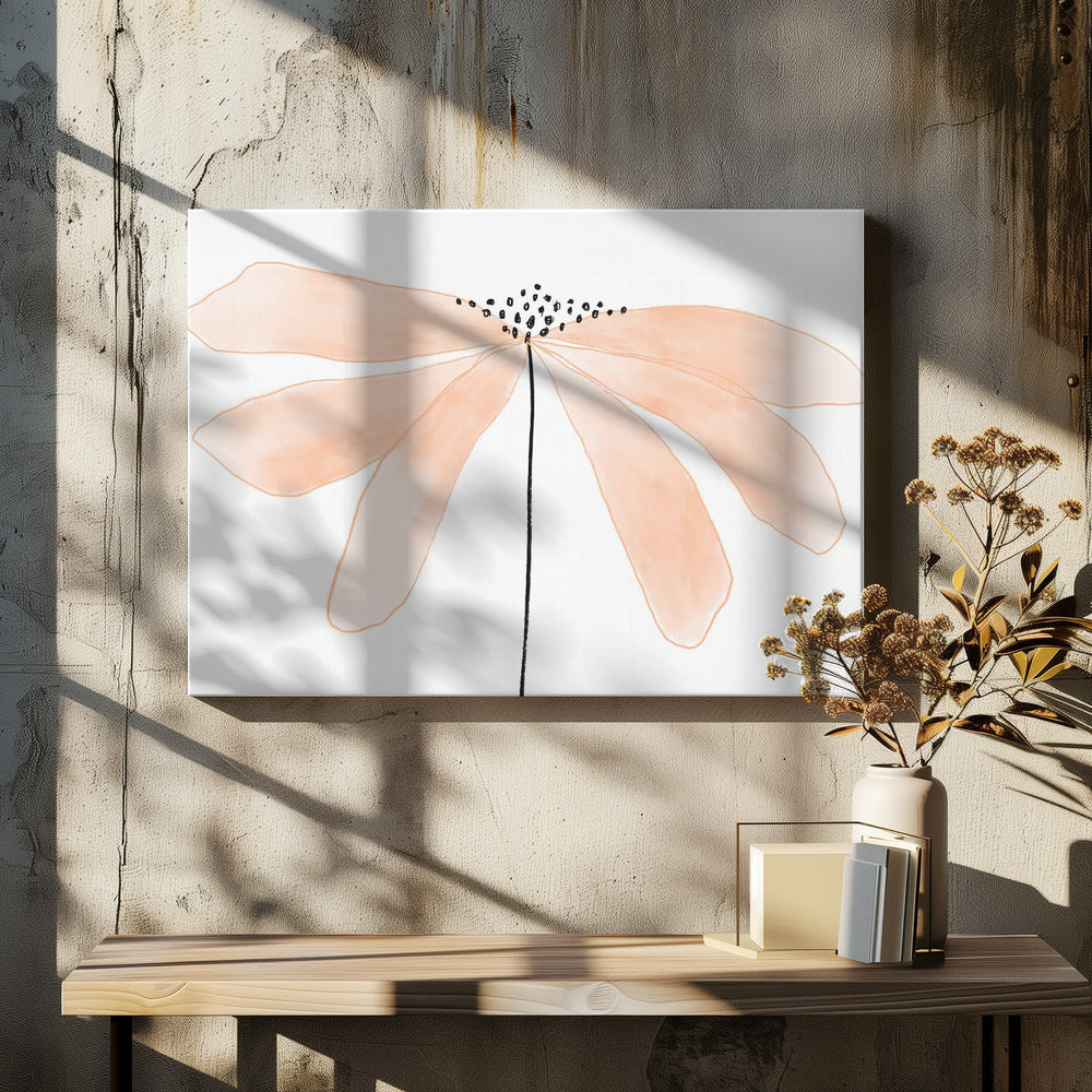 Delicate Peach Color Flower with Petals | Canvas