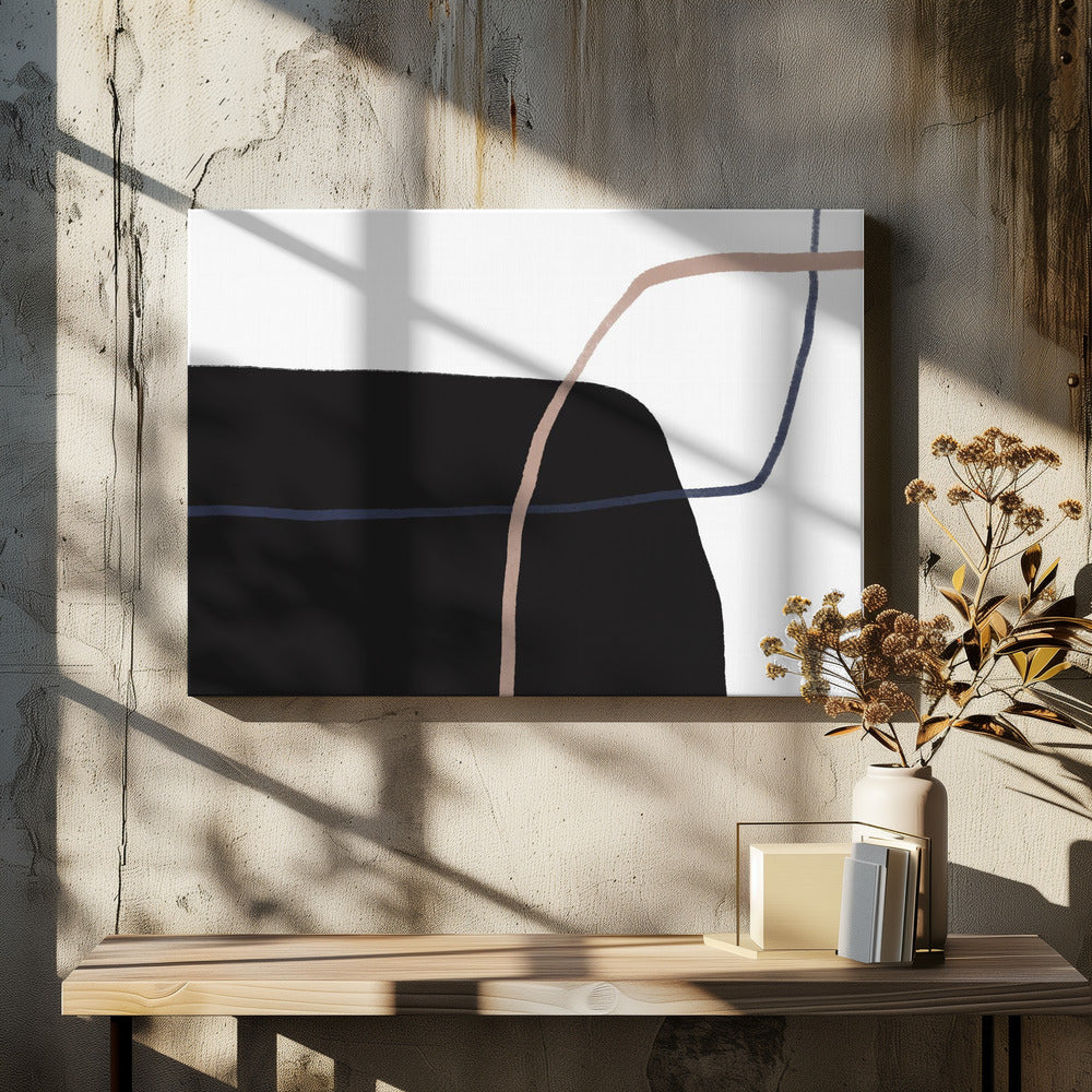 Intersecting Lines And Bold Black Shapes | Canvas