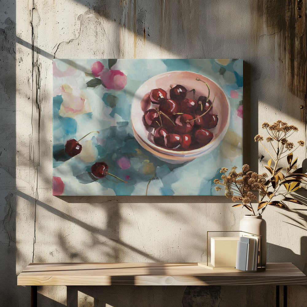 Cherries On Tablecloth | Canvas