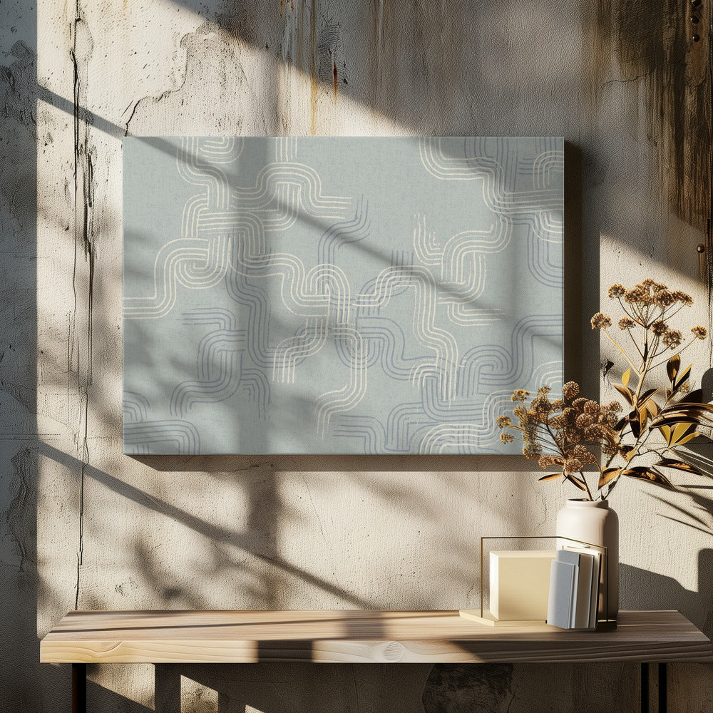 calming essentials traces concrete blue | Canvas