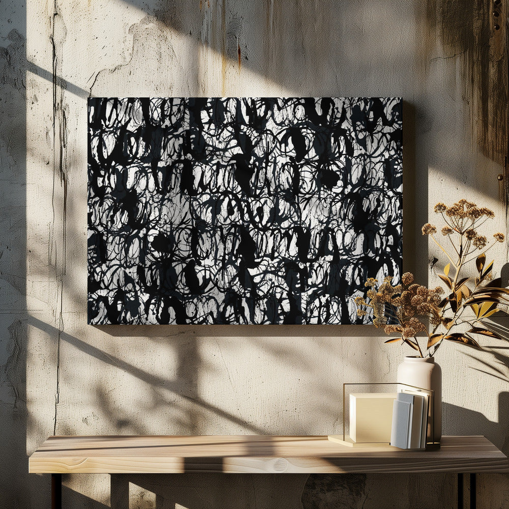 Abstract Ink Swirls Black 2 | Canvas
