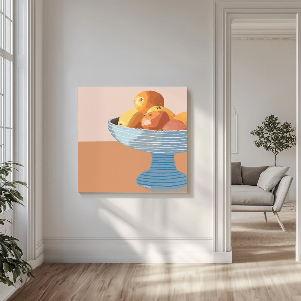 Blue fruit bowl | Canvas