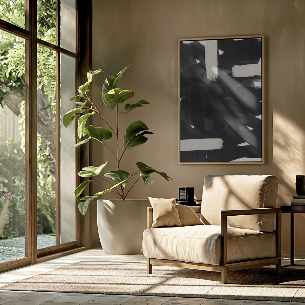 Monochrome Brushstrokes | Poster