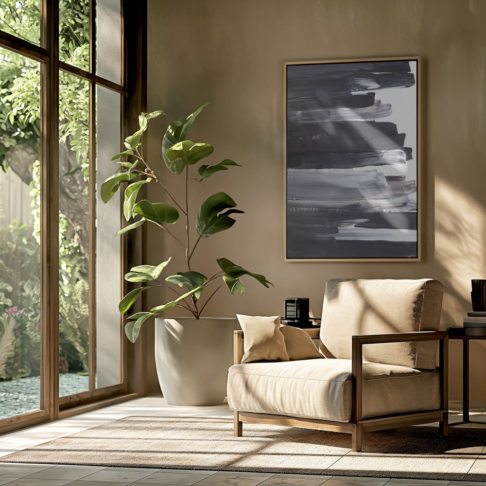 Monochrome Brushstrokes | Poster
