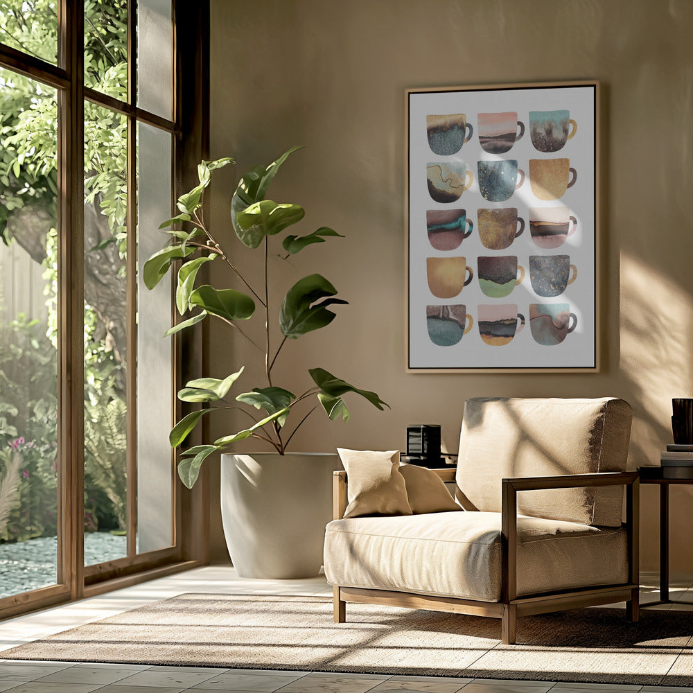 Earthy Coffee Cups | Poster
