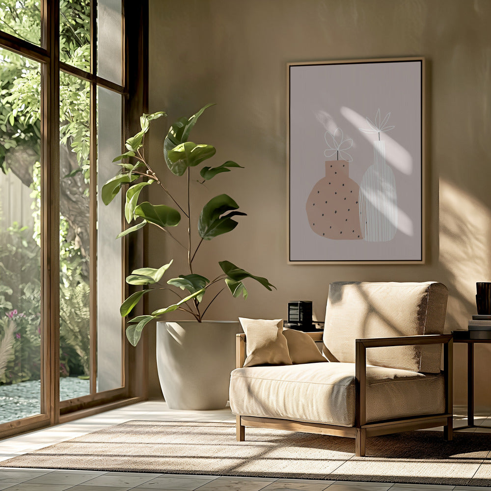Minimal Twin Vases | Poster