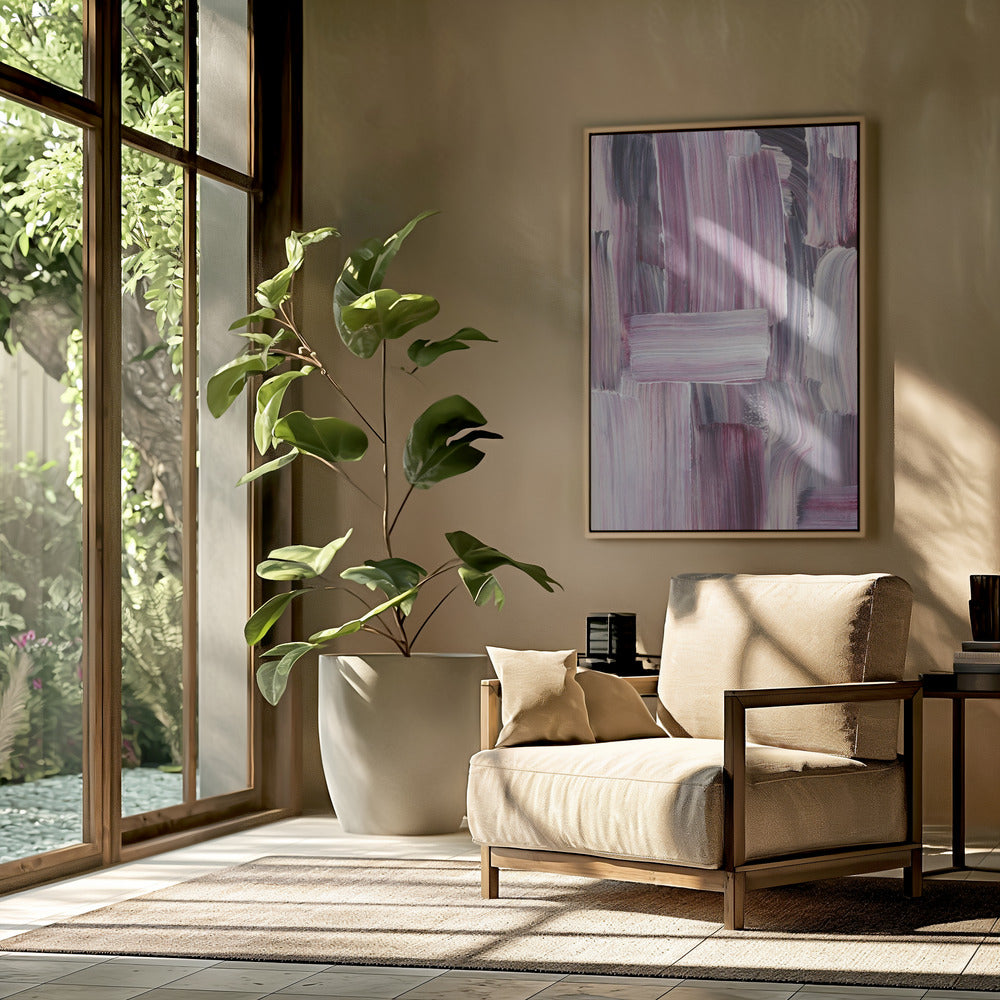 Bold Brushstrokes in Shades of Violet and Pink | Poster