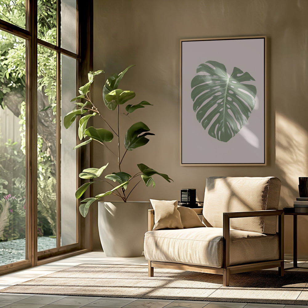 Monstera Leaf Blush | Poster