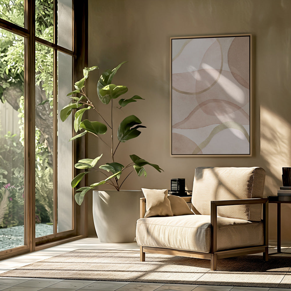 Blush and Brown Abstract | Poster