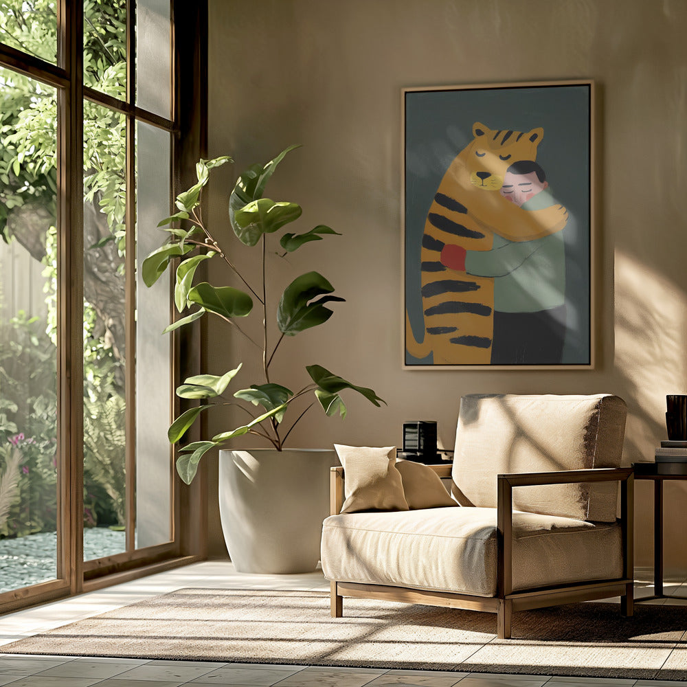 Tiger's Gentle Hug | Poster