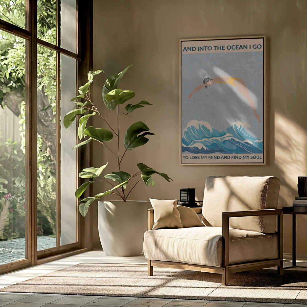 Into the Ocean (blue) Standard Wall Art | Poster
