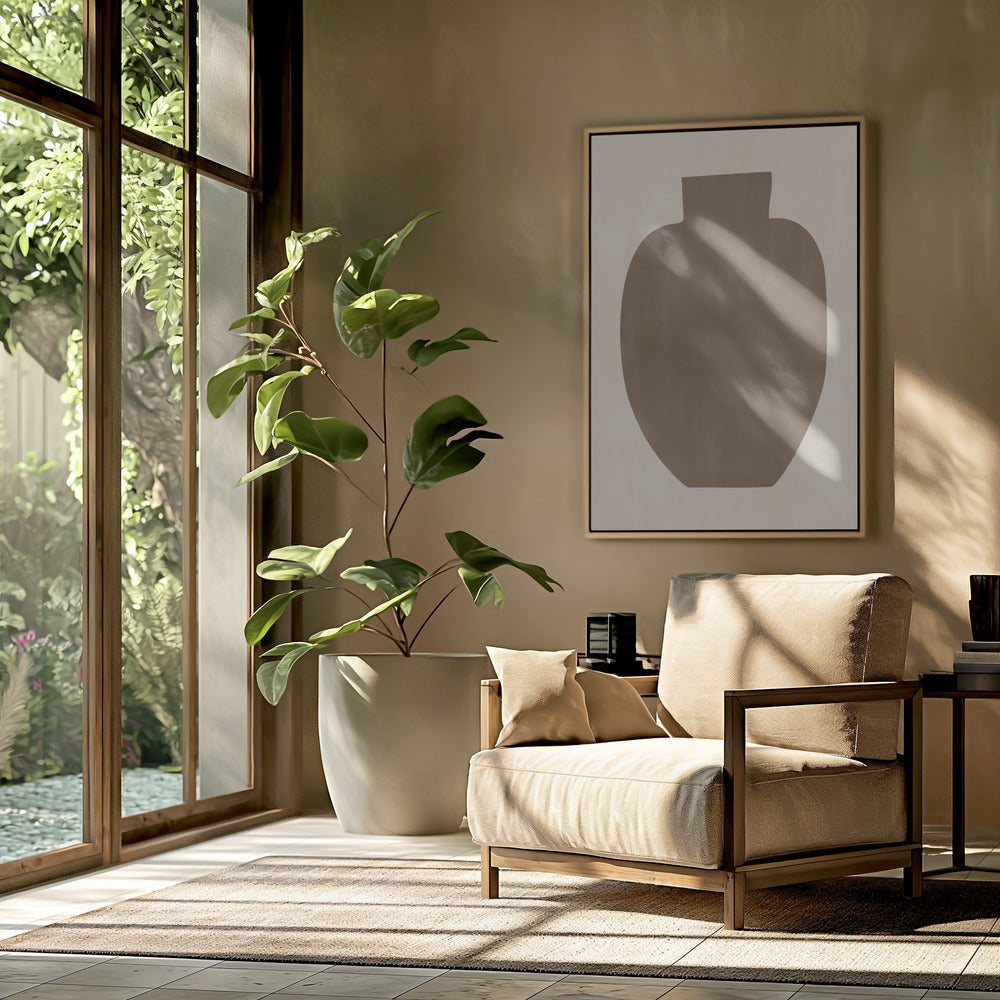 Brown Silhouette of a Vase | Poster