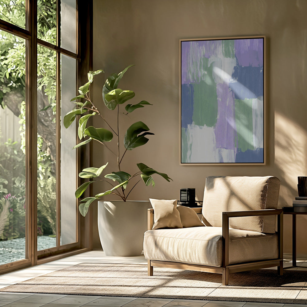 Bold Brushstrokes in Lavender Green and Blue Hues | Poster