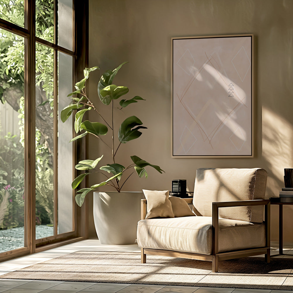 Abstract Geometric Art Beige Tones | Poster