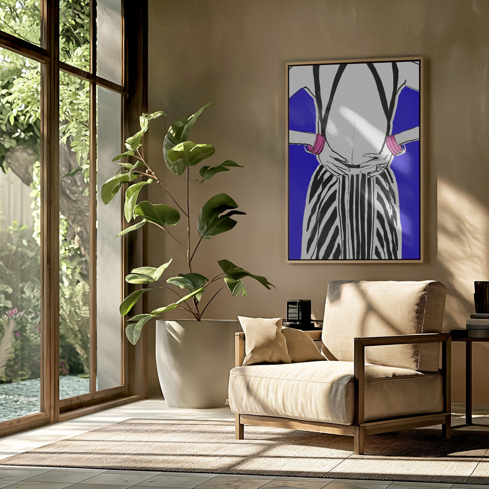 Bold Stripes, Blue Background | Poster