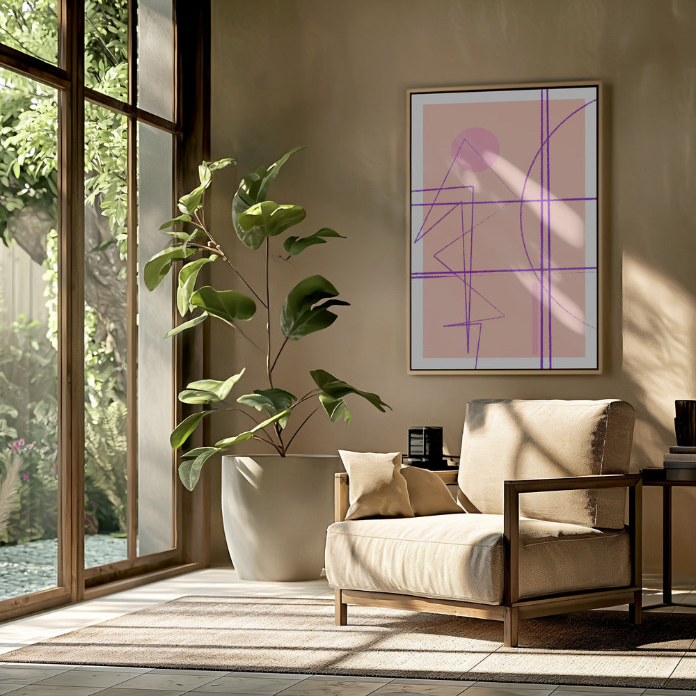 Pink Geometric Dance | Poster