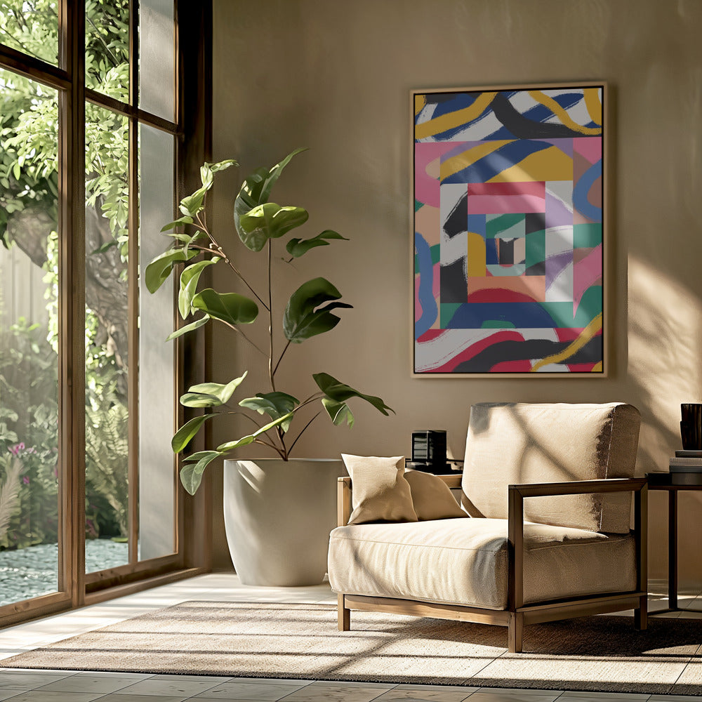 Geometric Shapes and Bold Brushstrokes | Poster
