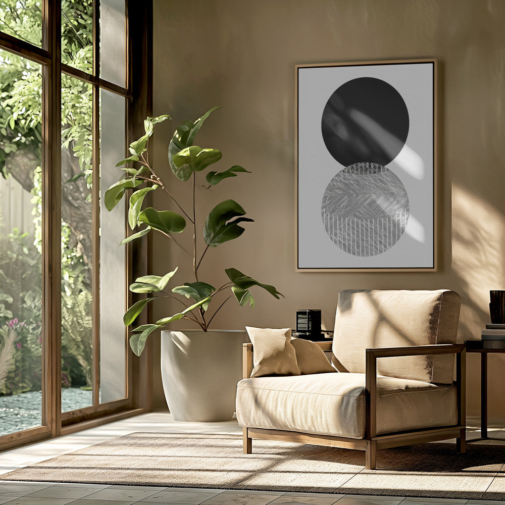 Black Grey Dots Bauhaus No2 | Poster