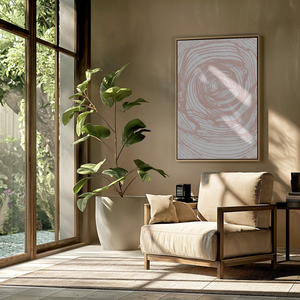 Swirling Lines In Soft Peach Tones | Poster