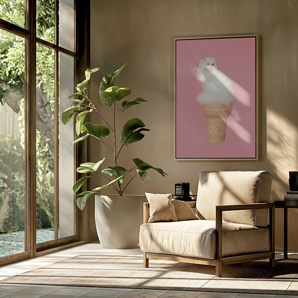 Cat Ice Cream - Pink | Poster