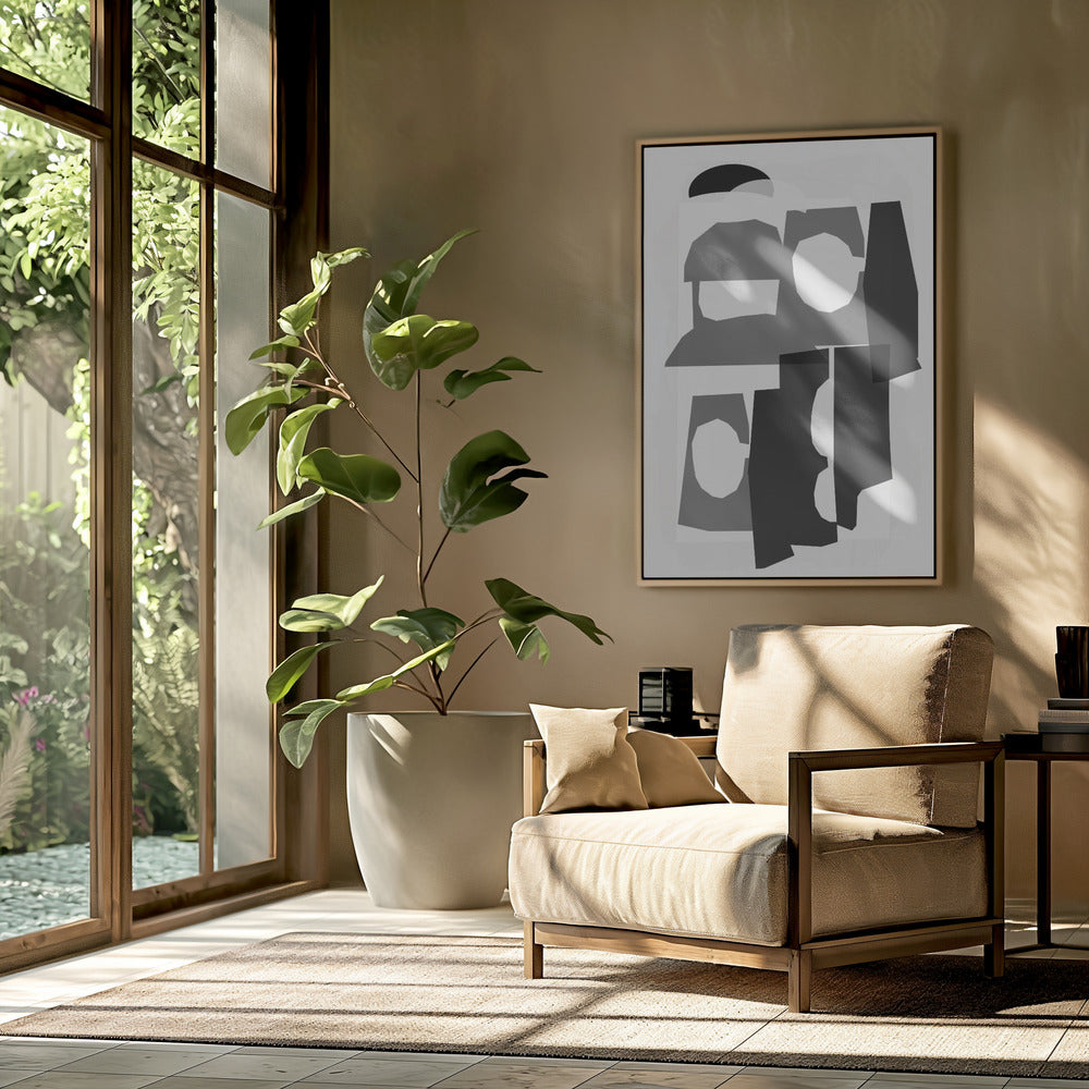 Black and White Cut Out Shapes 3 | Poster