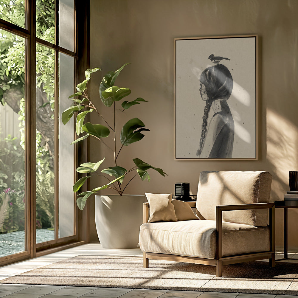 Girl with Bird | Poster