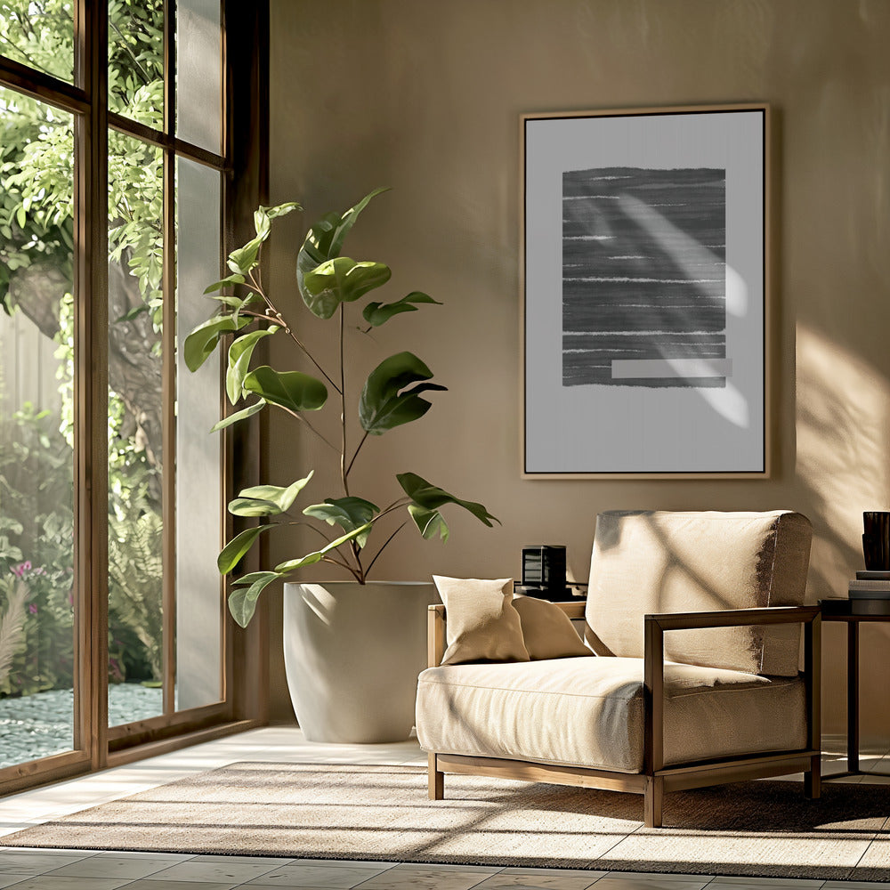 black Horizontal Brushstrokes | Poster