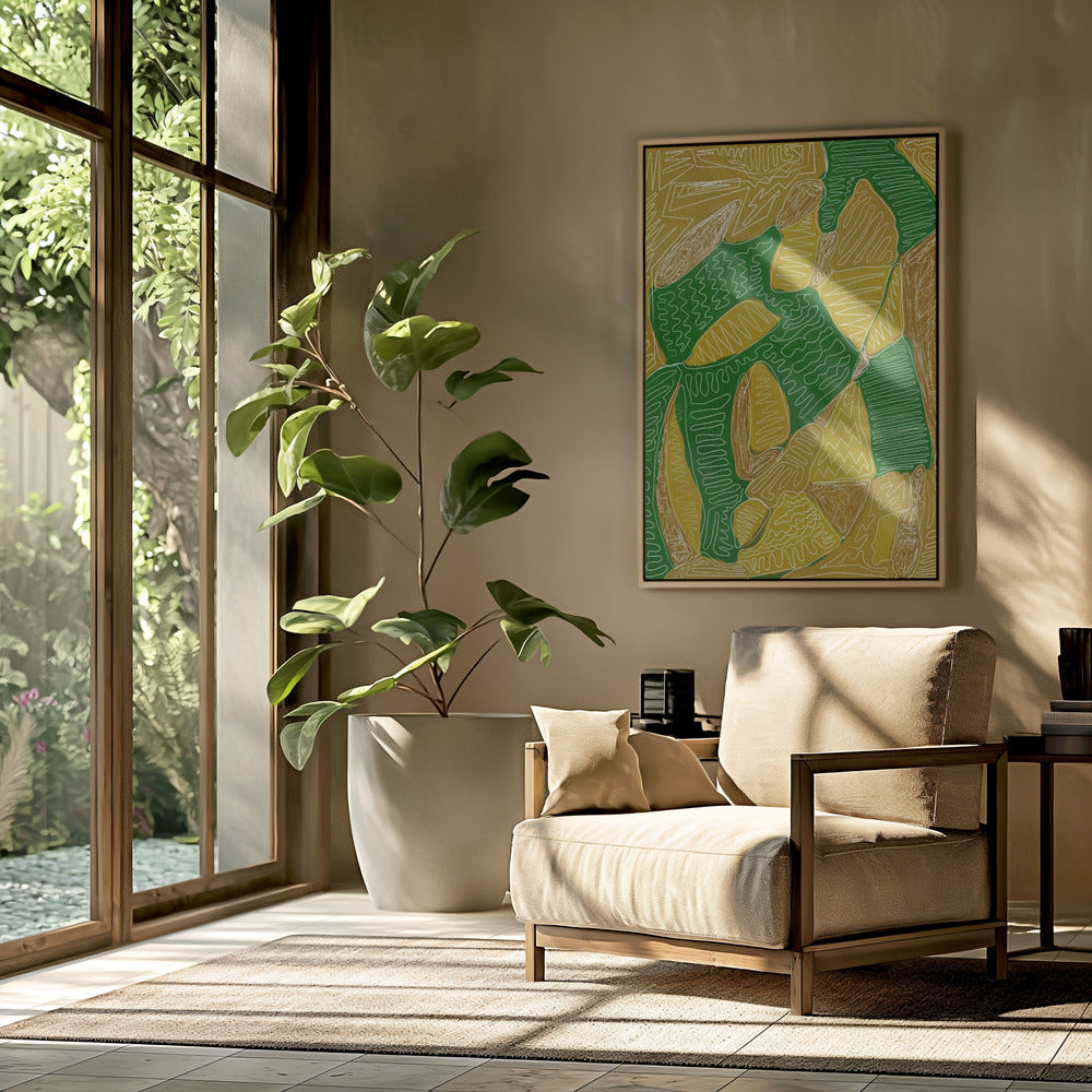 Gold and green abstract | Poster