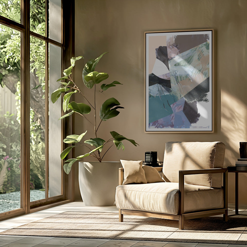 Blue Black Neutral White Abstract 2 | Poster